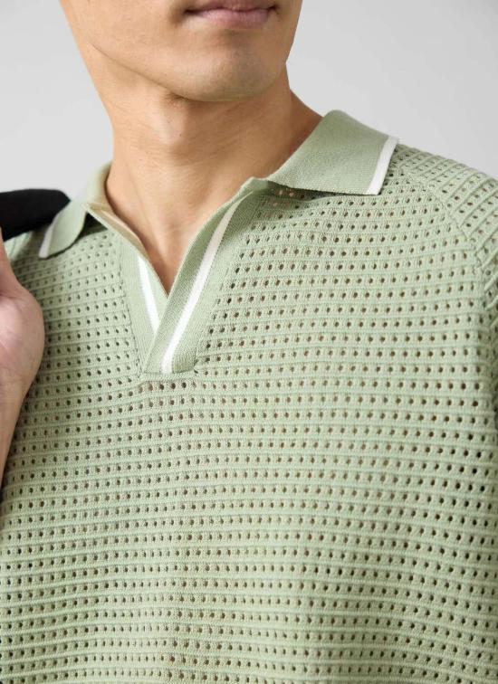  Percival 폴로 티셔츠 퍼시벌 테니스 박시 니트 폴로 셔츠 세이지 색상 - OTHER BRANDS