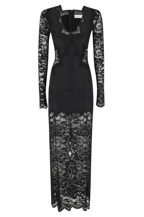  파코라반 롱 원피스 라반느 롱 레이스 드레스 블랙