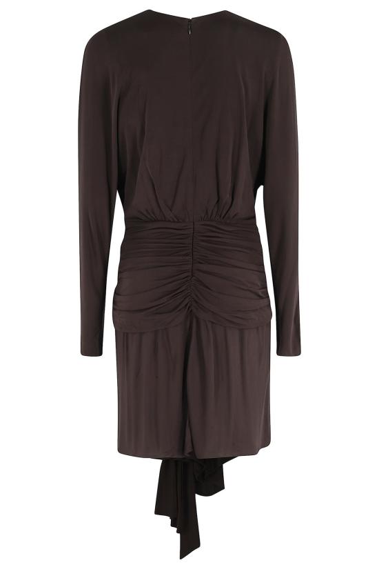  크리스토퍼에스버 숏 원피스 크리스토퍼 에스버 스톤 핀 스카프 드레이프 미니 드레스 엄버 - CHRISTOPHER ESBER