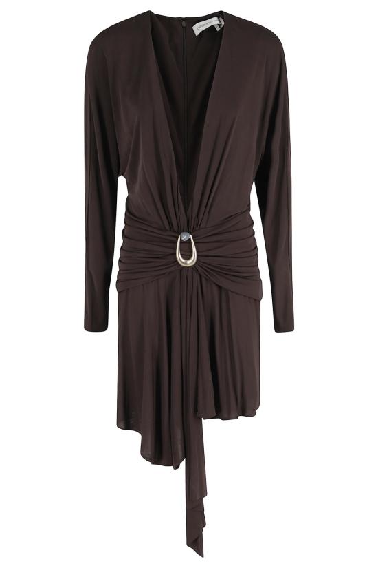  크리스토퍼에스버 숏 원피스 크리스토퍼 에스버 스톤 핀 스카프 드레이프 미니 드레스 엄버