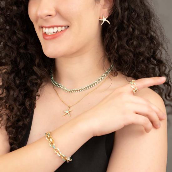  스타피쉬 프로젝트 이어링 스타피쉬 호프 민트 스터드 귀걸이 - STARFISH PROJECT