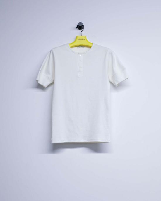  르메르 폴로 티셔츠 밀크 코튼 & 린넨 립 헨리 탑