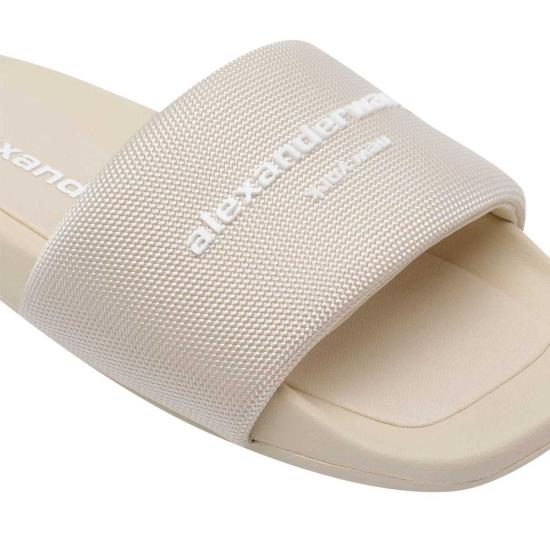  알렉산더 왕 뮬/슬리퍼 로고 슬라이드 샌들 베이지 - ALEXANDER WANG