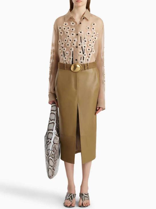 26SS 케이트 미디 스커트 41851012 GOLDEN OCHRE 980 - KHAITE