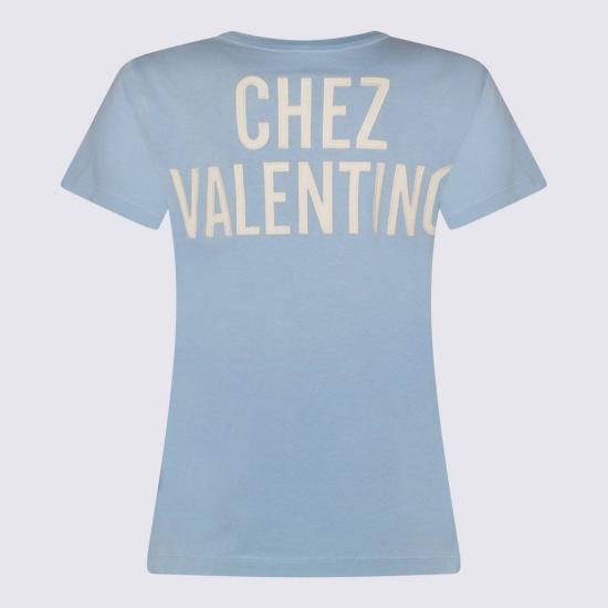  발렌티노 가라바니 반팔 티셔츠 발렌티노 코튼 티셔츠 빈티지 그레이/베툴라 - VALENTINO GARAVANI