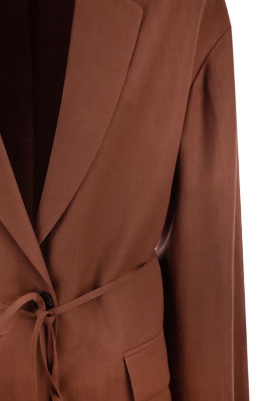 26SS 브루넬로 쿠치넬리 모닐리 비스코스 & 리넨 플루이드 트윌 블레이저 MH1267591 C4182 BROWN - BRUNELLO CUCINELLI