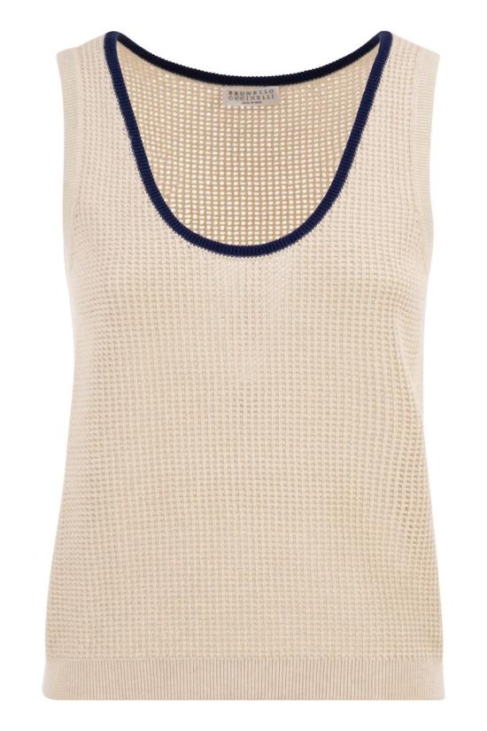 26SS 브루넬로 쿠치넬리 반팔 티셔츠 M19225720 CYF11 WHITE BLUE