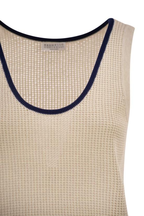 26SS 브루넬로 쿠치넬리 반팔 티셔츠 M19225720 CYF11 WHITE BLUE - BRUNELLO CUCINELLI