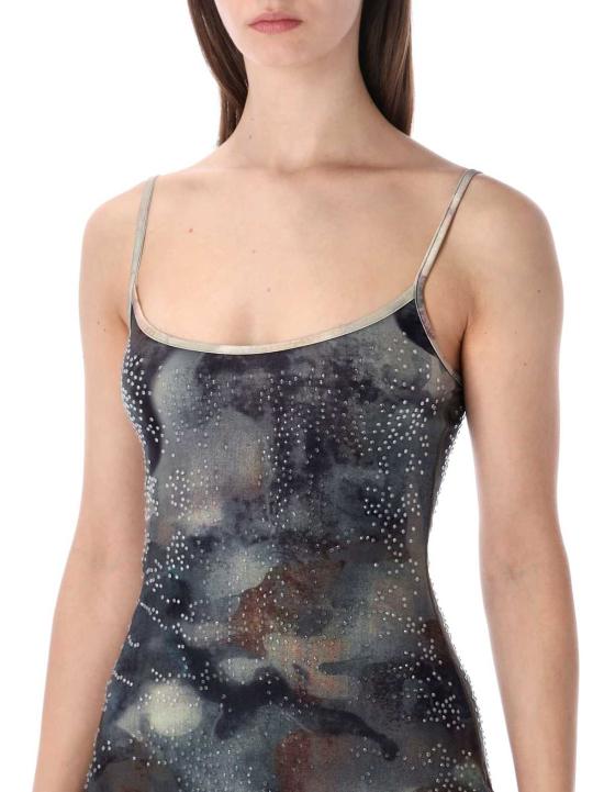  디젤 숏 원피스 D 루프 카무플라주 미니 드레스 블루 카무플라주 - DIESEL