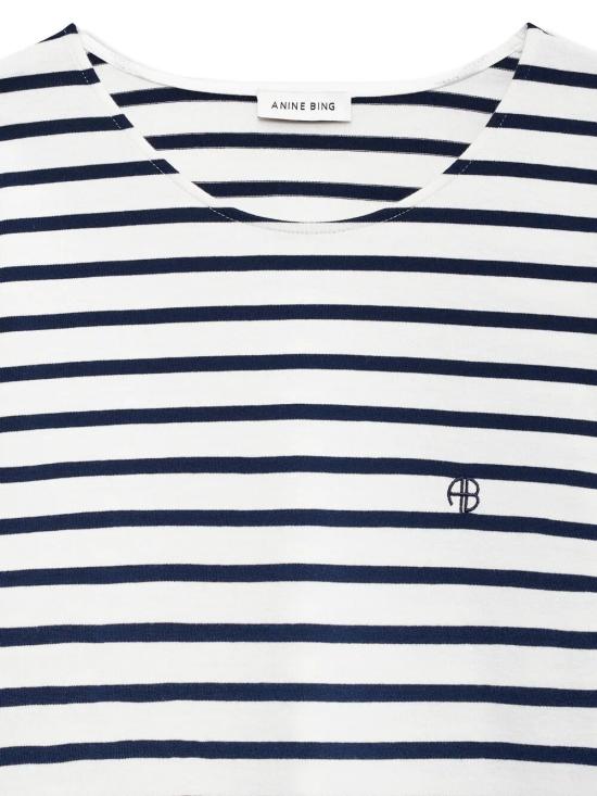 26SS 애니빙 반팔 티셔츠 A0811995STR15 NAVY BLUE - ANINE BING