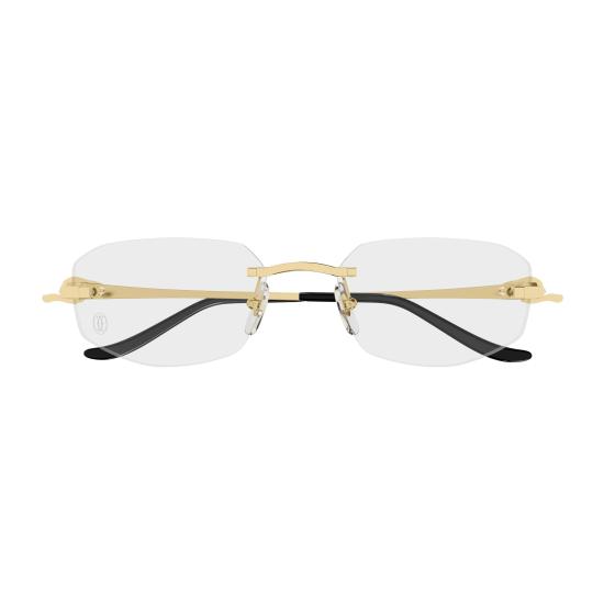 26SS 까르띠에 림리스 무테 안경 CT0601O 001 GOLD GOLD TRANSPARENT - CARTIER