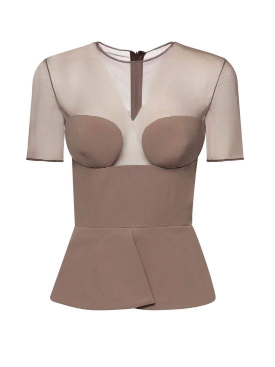  넨시 도자카 민소매 티셔츠 Nensi Dojaka 뷔스티에 탑 토프 그레이