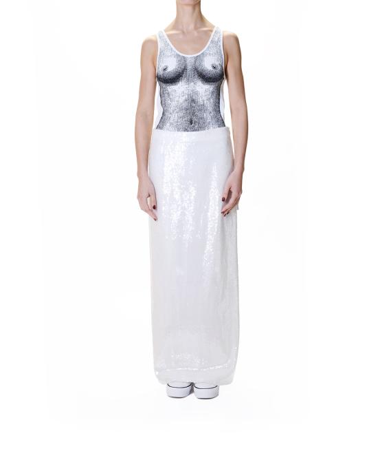 26SS 모스키노 롱 스커트 0101 0542 2001 BIANCO - MOSCHINO