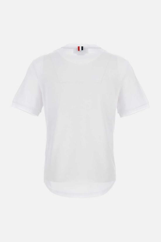  톰브라운 반팔 티셔츠 톰 브라운 코튼 밀라노 포켓 티셔츠 화이트 - THOM BROWNE