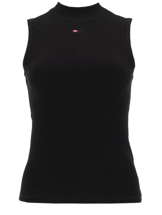  디젤 블라우스 T 모키 SL 마이크로디브 탑 블랙