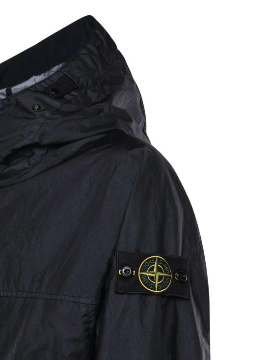  스톤 아일랜드 자켓 로고 후드 나일론 재킷 (블루) - STONE ISLAND