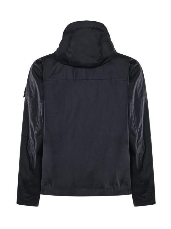  스톤 아일랜드 자켓 로고 후드 나일론 재킷 (블루) - STONE ISLAND