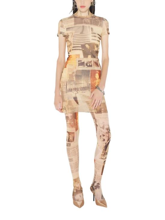  장 폴 고티에 숏 원피스 저널 프린트 드레스 - JEAN PAUL GAULTIER