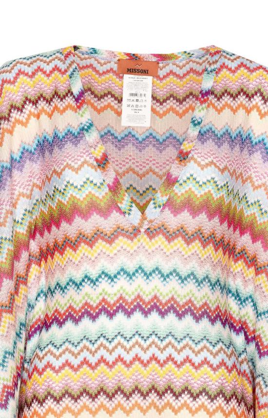  미소니 롱 원피스 Missoni 마이크로 지그재그 모티브 픽셀 효과 카프탄 - MISSONI