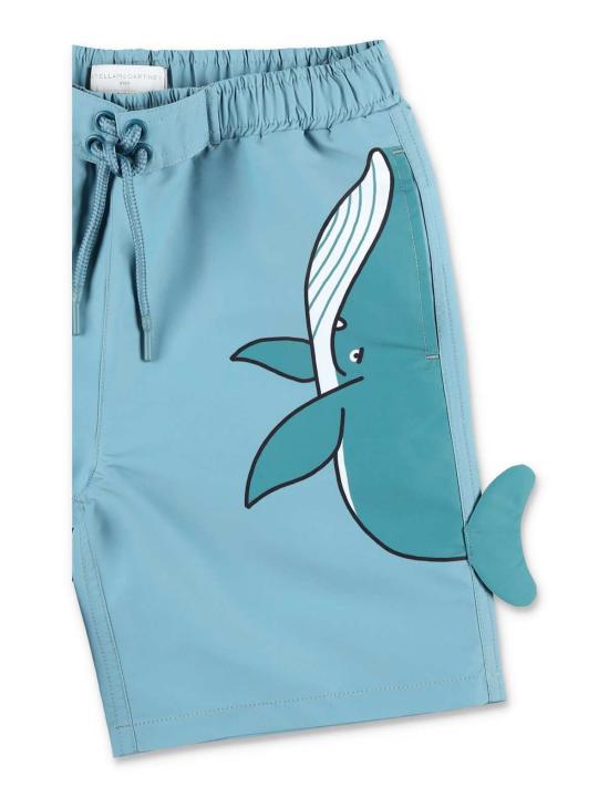  [키즈] 스텔라 맥카트니 쇼츠/버뮤다 스텔라 매카트니 아동용 고래 프린트 비치 반바지 에어 포스 블루 - STELLA MCCARTNEY