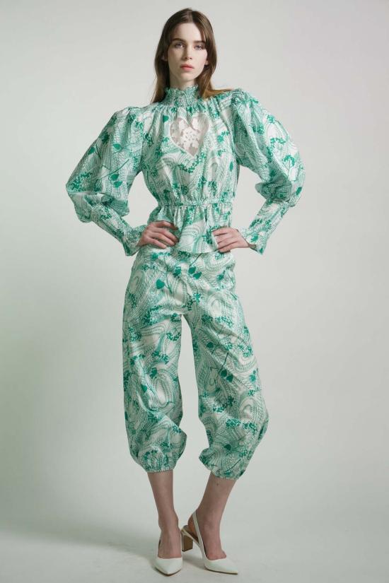  Kristinit 블라우스 크리스티닛 스크롤 프린트 시르스나 탑 - OTHER BRANDS