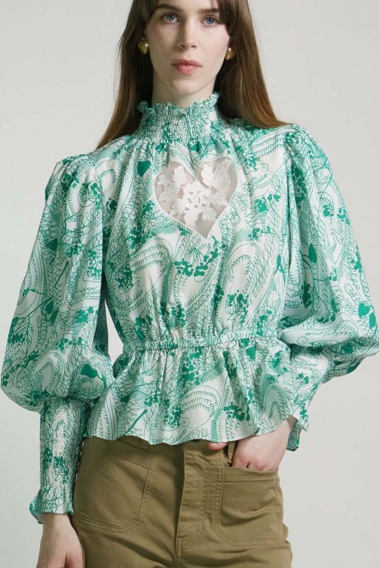  Kristinit 블라우스 크리스티닛 스크롤 프린트 시르스나 탑