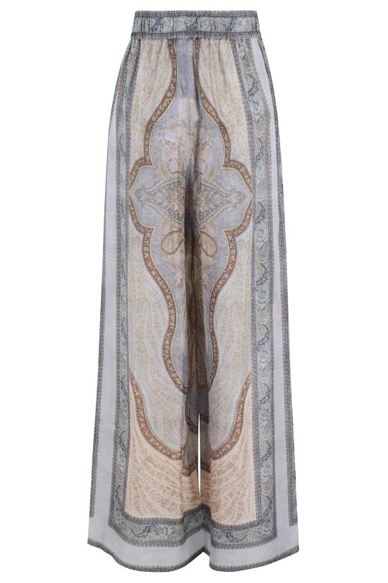  짐머만 팔라초 팬츠 원더러스트 릴렉스드  태피스트리 블루 멀티 - ZIMMERMANN
