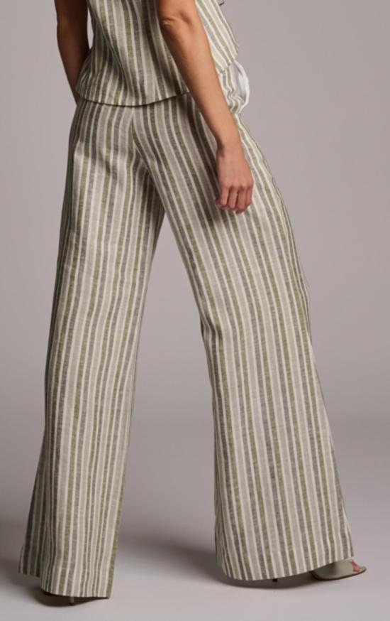  헤브론 크롭 팬츠 카프리 팬츠 세이지 스트라이프 - HEVRON