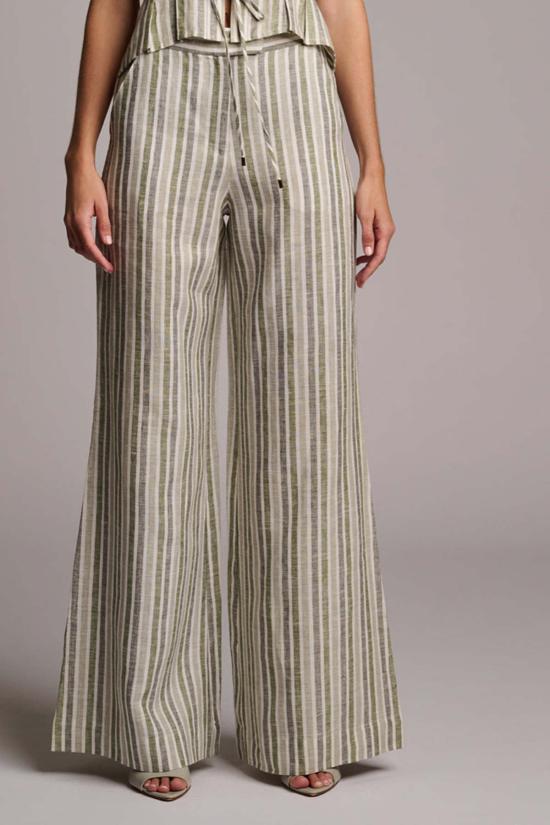  헤브론 크롭 팬츠 카프리 팬츠 세이지 스트라이프