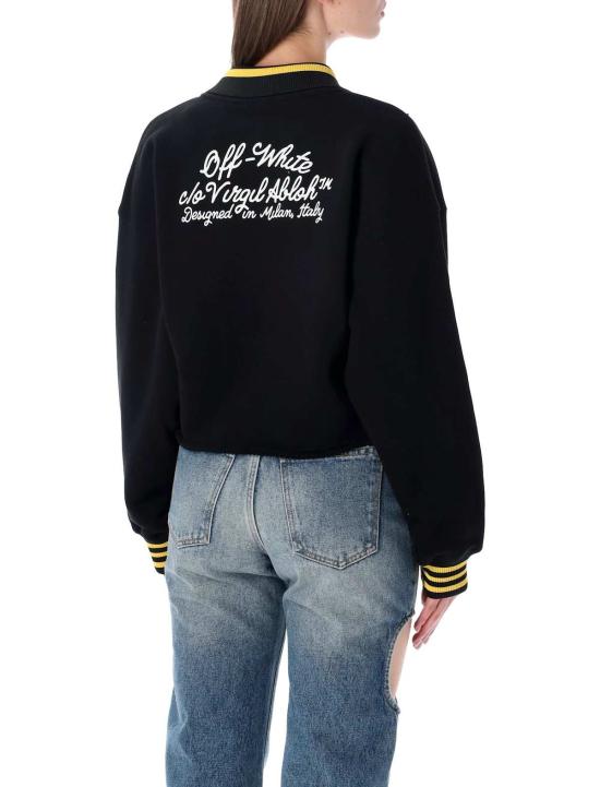 오프화이트 스웨터 크롭 폴로 스웨트셔츠 블랙 - OFF WHITE