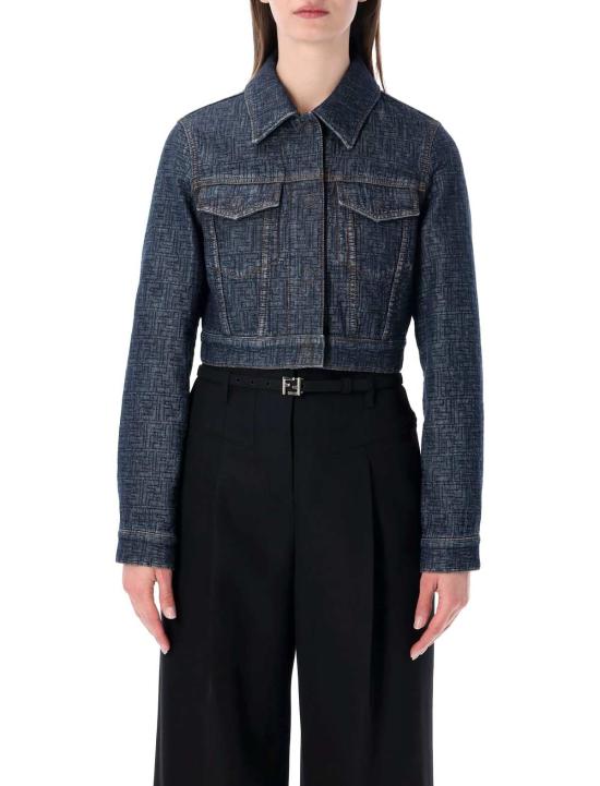  펜디 데님 자켓 크롭 패딩 데님 재킷 블루베리 26