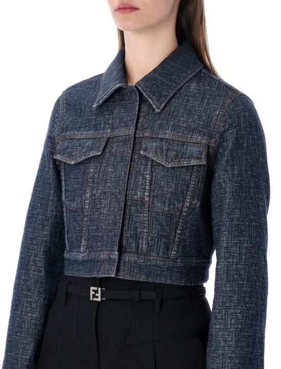  펜디 데님 자켓 크롭 패딩 데님 재킷 블루베리 26 - FENDI