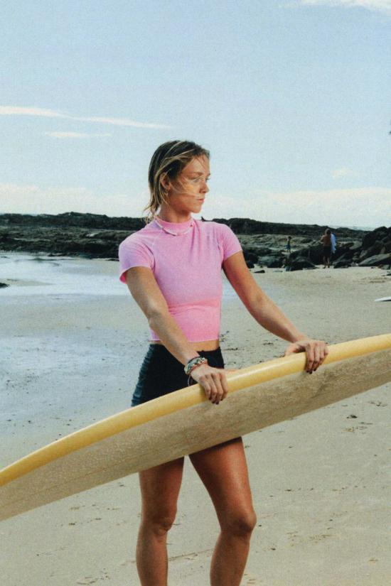  솔트 집시 민소매 티셔츠 로우 라이더 래쉬가드 핑크 - SALT GYPSY