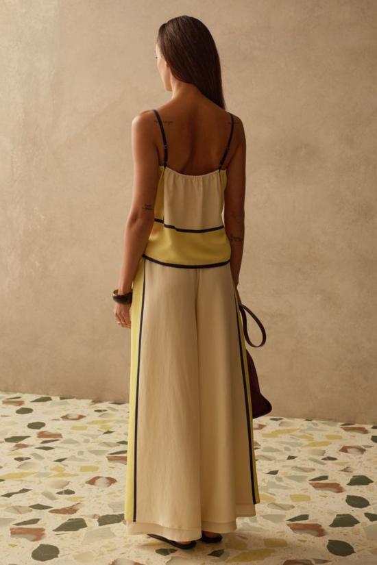  산시아 블라우스 시안 탑 카나리 스트라이프 - SANCIA