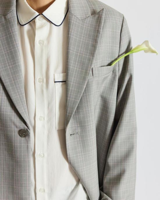  KROST 수트 자켓 크로스트 울 체크무늬 싱글 버튼 블레이저 - OTHER BRANDS