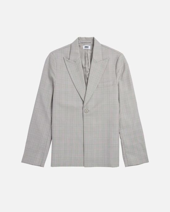  KROST 수트 자켓 크로스트 울 체크무늬 싱글 버튼 블레이저