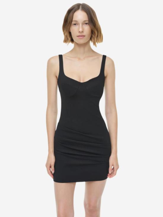  조나단 심카이 숏 원피스 린디 스컬프티드 스쿠버 미니 드레스 블랙 - JONATHAN SIMKHAI