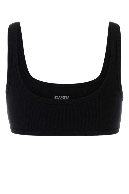  베르사체 브라 스트레치 코튼  블랙 - VERSACE