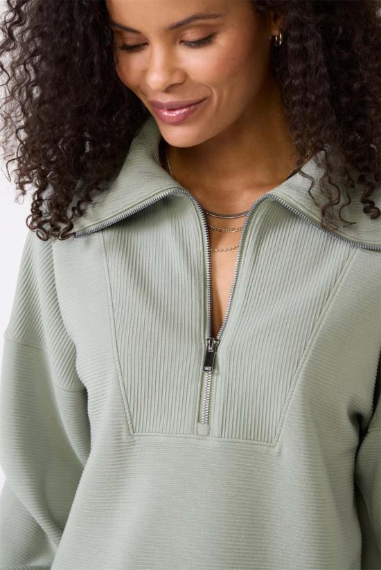  스팽스 스웨터 AE 프렌치 립 하프 집업 스웨트셔츠 - SPANX