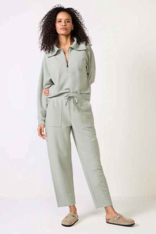  스팽스 스웨터 AE 프렌치 립 하프 집업 스웨트셔츠 - SPANX