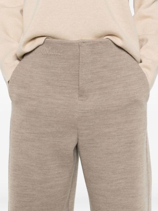  막스마라 스트레이트 팬츠 울/코튼 혼방 바지 베이지색 - MAX MARA