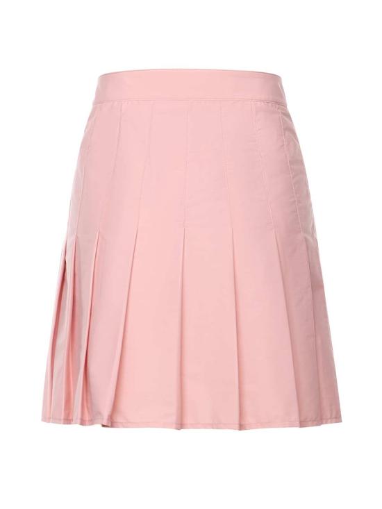 버버리 숏 스커트 스트레치 나일론 미니 스커트 (플리츠 포함, 핑크색) - BURBERRY