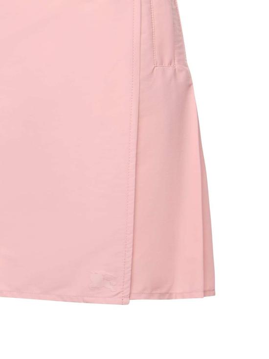  버버리 숏 스커트 스트레치 나일론 미니 스커트 (플리츠 포함, 핑크색) - BURBERRY