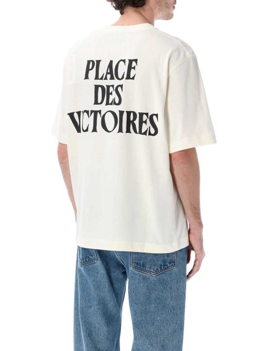  아미 반팔 티셔츠 Ami Alexandre Mattiussi Place Des Victoires 티셔츠 화이트 - AMI