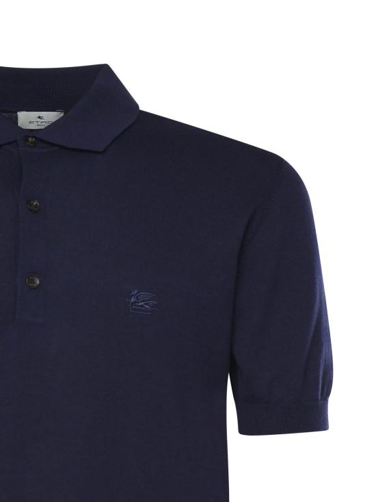  에트로 폴로 티셔츠 로고 코튼 폴로 셔츠 (블루) - ETRO
