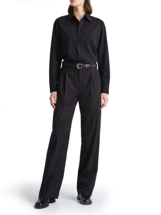 26SS 르메르 롱 셔츠 타이 드라이 실크 SH1282 LF1308BK999 CHARCOAL - LEMAIRE