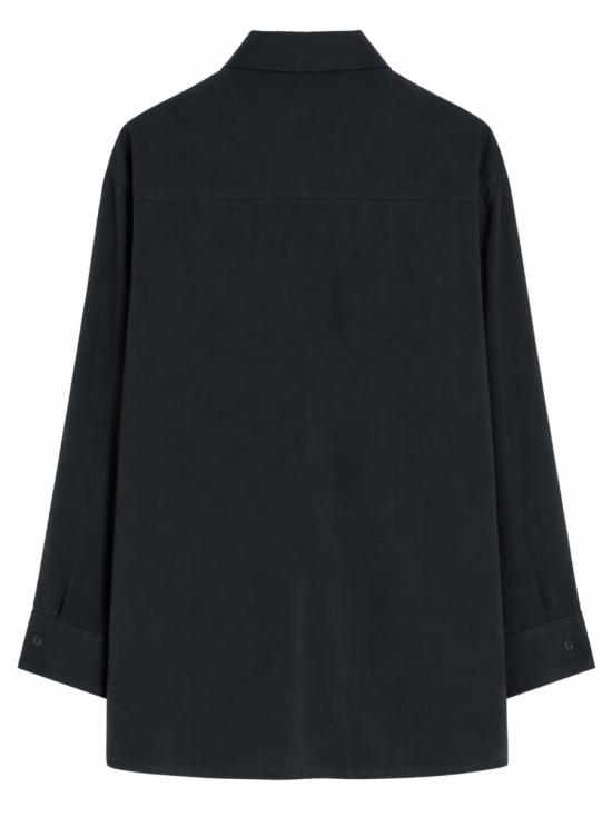 26SS 르메르 롱 셔츠 타이 드라이 실크 SH1282 LF1308BK999 CHARCOAL - LEMAIRE