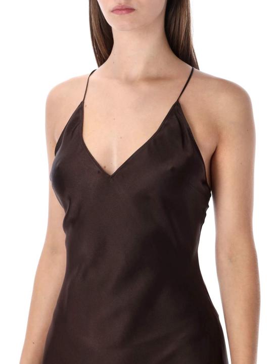  애니빙 롱 원피스 아니네 빙 로렐 실크 롱 드레스 브라운 - ANINE BING