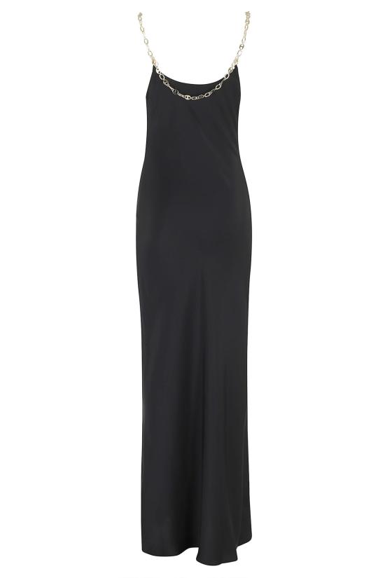  파코라반 롱 원피스 라반느 로브 드레스 블랙 - PACO RABANNE