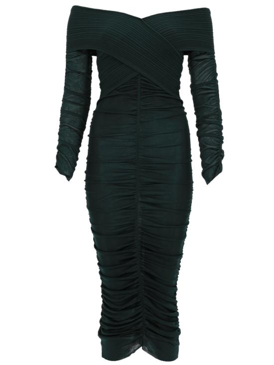 26SS 셀프 포트레이트 미디 원피스 RS26 011MA G GREEN